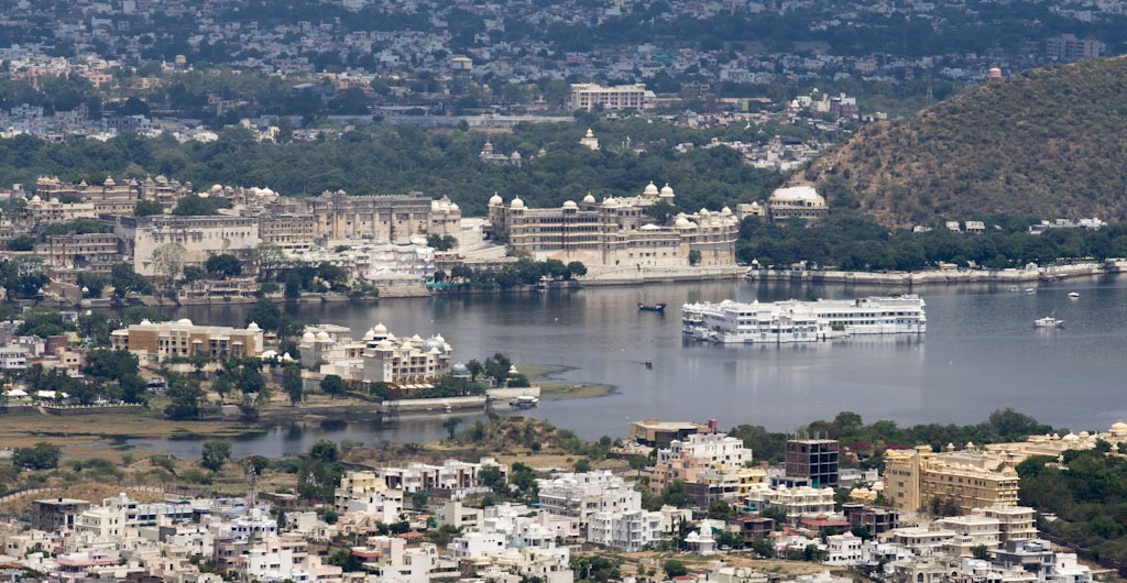 lake pichola from the monsoon palace